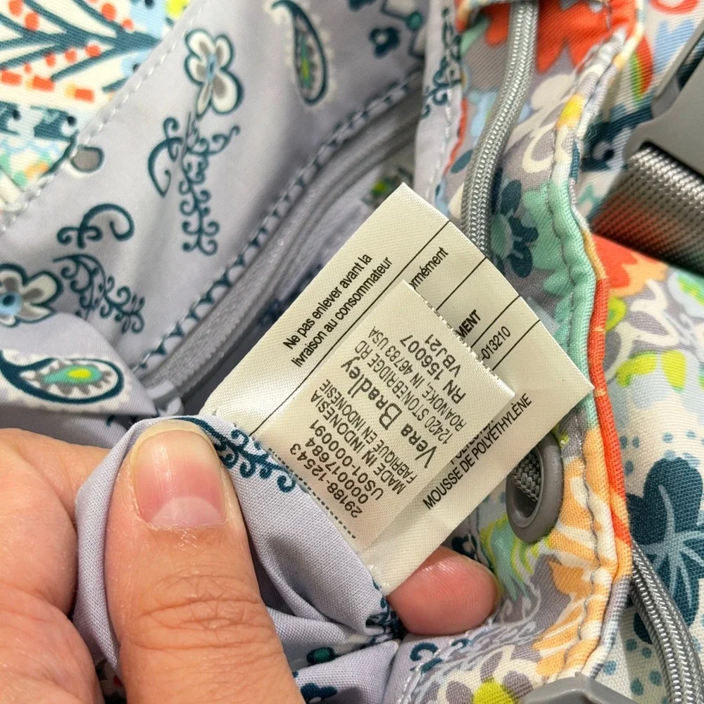 Vera Bradley Mini Backpack Floral Citrus Paisley Utility Drawstring Bag